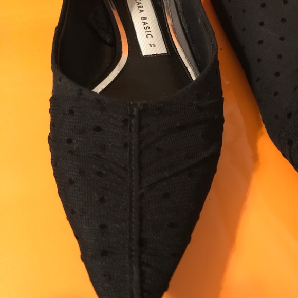 Zara Dotted Mesh rhinestone flats size 35 - Picture 2 of 6